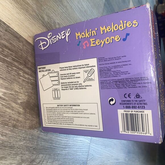 Fisher Price Disney Makin' Melodies Eeyore Plush Plays Drum 18M+ New In Box - Picture 6 of 8